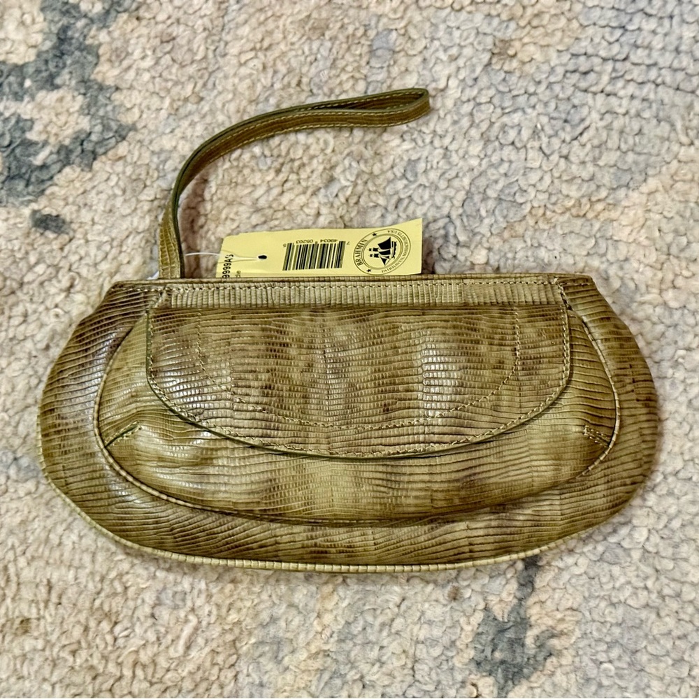 NWT Brahmin Edie Reptile Embossed Leather wristlet